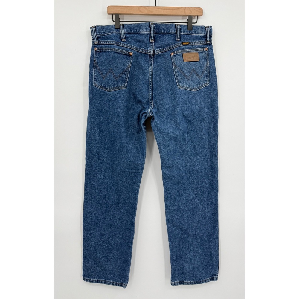 Wrangler Jeans Mens 36x30 Blue Denim 13MWZGK Cowboy Cut Original Fit Straight - Picture 4 of 9
